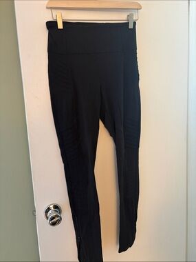 Athleta Black High-Rise Moto-Detail Leggings